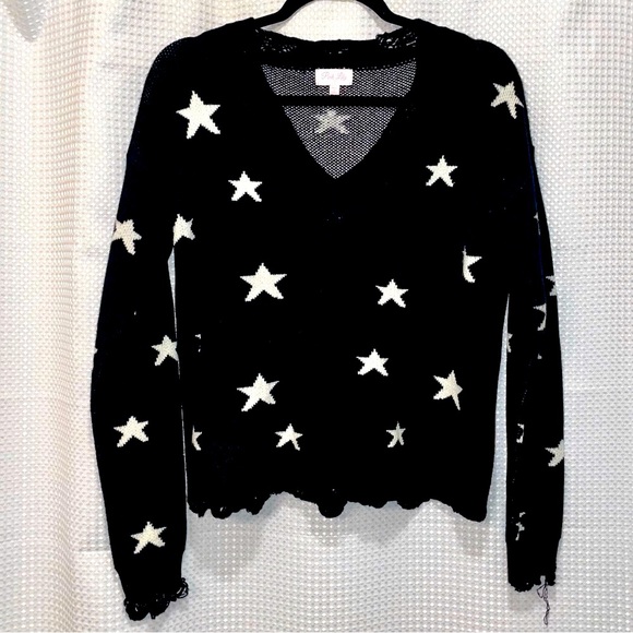 Midnight Stargazing Distressed Sweater - Picture 2 of 6